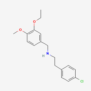 molecular formula C18H22ClNO2 B5006168 2-(4-chlorophenyl)-N-[(3-ethoxy-4-methoxyphenyl)methyl]ethanamine 