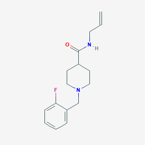 molecular formula C16H21FN2O B5006201 1-(2-fluorobenzyl)-N-(prop-2-en-1-yl)piperidine-4-carboxamide 