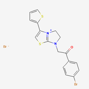 molecular formula C17H14Br2N2OS2 B5006209 7-[2-(4-bromophenyl)-2-oxoethyl]-3-(2-thienyl)-6,7-dihydro-5H-imidazo[2,1-b][1,3]thiazol-4-ium bromide 