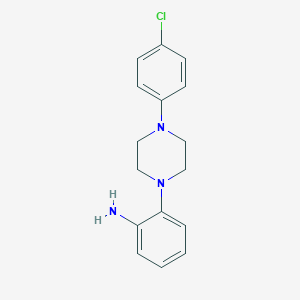 molecular formula C16H18ClN3 B500622 2-[4-(4-Chlorophenyl)-1-piperazinyl]phenylamine 