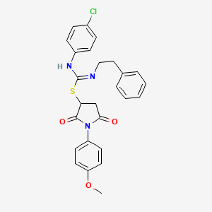 molecular formula C26H24ClN3O3S B5006243 [1-(4-methoxyphenyl)-2,5-dioxopyrrolidin-3-yl] N-(4-chlorophenyl)-N'-(2-phenylethyl)carbamimidothioate 