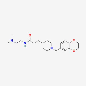 molecular formula C21H33N3O3 B5006250 3-[1-(2,3-dihydro-1,4-benzodioxin-6-ylmethyl)-4-piperidinyl]-N-[2-(dimethylamino)ethyl]propanamide 