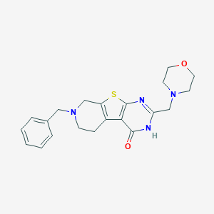 molecular formula C21H24N4O2S B500626 7-benzyl-2-(4-morpholinylmethyl)-5,6,7,8-tetrahydropyrido[4',3':4,5]thieno[2,3-d]pyrimidin-4(3H)-one 