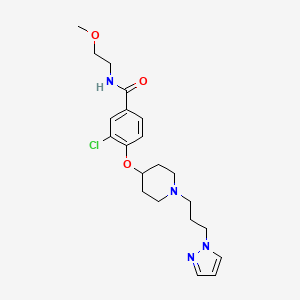 molecular formula C21H29ClN4O3 B5006285 3-chloro-N-(2-methoxyethyl)-4-({1-[3-(1H-pyrazol-1-yl)propyl]-4-piperidinyl}oxy)benzamide 