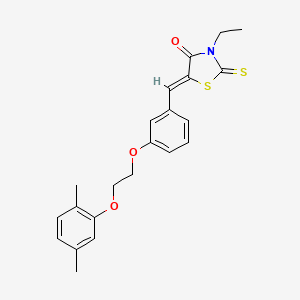 molecular formula C22H23NO3S2 B5006288 (5Z)-5-[[3-[2-(2,5-dimethylphenoxy)ethoxy]phenyl]methylidene]-3-ethyl-2-sulfanylidene-1,3-thiazolidin-4-one 