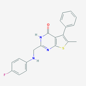 2-[(4-fluoroanilino)methyl]-6-methyl-5-phenylthieno[2,3-d]pyrimidin-4(3H)-one