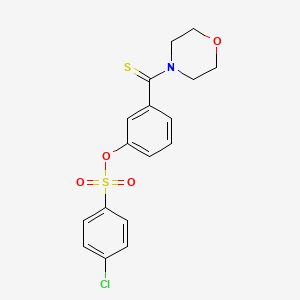 molecular formula C17H16ClNO4S2 B5006302 3-(4-morpholinylcarbonothioyl)phenyl 4-chlorobenzenesulfonate 