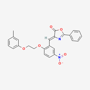 (4Z)-4-[[2-[2-(3-methylphenoxy)ethoxy]-5-nitrophenyl]methylidene]-2-phenyl-1,3-oxazol-5-one