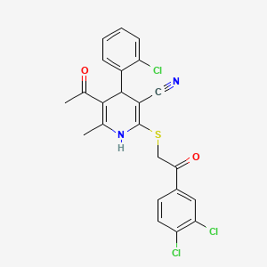 5-Acetyl-4-(2-chlorophenyl)-2-[2-(3,4-dichlorophenyl)-2-oxoethyl]sulfanyl-6-methyl-1,4-dihydropyridine-3-carbonitrile