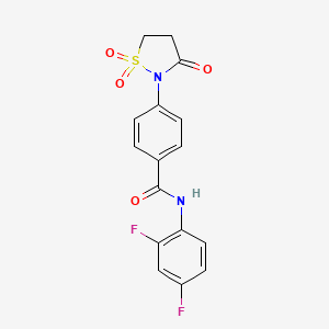 molecular formula C16H12F2N2O4S B5006314 N-(2,4-difluorophenyl)-4-(1,1-dioxido-3-oxo-2-isothiazolidinyl)benzamide 