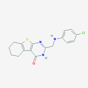 molecular formula C17H16ClN3OS B500632 2-[(4-chloroanilino)methyl]-5,6,7,8-tetrahydro[1]benzothieno[2,3-d]pyrimidin-4(3H)-one 