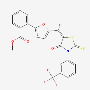 molecular formula C23H14F3NO4S2 B5006335 methyl 2-[5-({4-oxo-2-thioxo-3-[3-(trifluoromethyl)phenyl]-1,3-thiazolidin-5-ylidene}methyl)-2-furyl]benzoate 