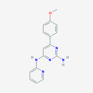 molecular formula C16H15N5O B500638 6-(4-methoxyphenyl)-4-N-pyridin-2-ylpyrimidine-2,4-diamine 
