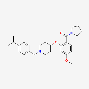 molecular formula C27H36N2O3 B5006380 1-(4-isopropylbenzyl)-4-[5-methoxy-2-(1-pyrrolidinylcarbonyl)phenoxy]piperidine 