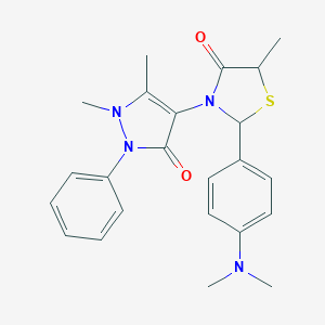molecular formula C23H26N4O2S B500643 2-[4-(dimethylamino)phenyl]-3-(1,5-dimethyl-3-oxo-2-phenyl-2,3-dihydro-1H-pyrazol-4-yl)-5-methyl-1,3-thiazolidin-4-one 