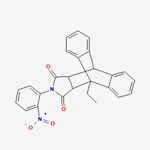 1-Ethyl-17-(2-nitrophenyl)-17-azapentacyclo[6.6.5.0~2,7~.0~9,14~.0~15,19~]nonadeca-2,4,6,9,11,13-hexaene-16,18-dione (non-preferred name)