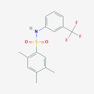 molecular formula C16H16F3NO2S B5006461 2,4,5-trimethyl-N-[3-(trifluoromethyl)phenyl]benzene-1-sulfonamide 