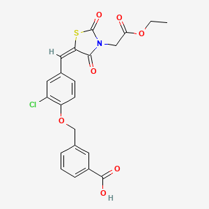 molecular formula C22H18ClNO7S B5006476 3-[(2-chloro-4-{(E)-[3-(2-ethoxy-2-oxoethyl)-2,4-dioxo-1,3-thiazolidin-5-ylidene]methyl}phenoxy)methyl]benzoic acid 