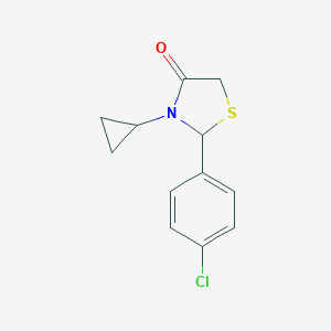 molecular formula C12H12ClNOS B500648 2-(4-Chlorophenyl)-3-cyclopropyl-1,3-thiazolidin-4-one 