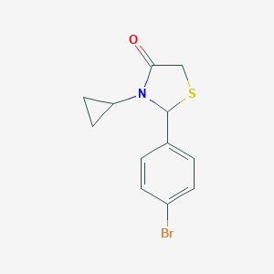 molecular formula C12H12BrNOS B500649 2-(4-Bromophenyl)-3-cyclopropyl-1,3-thiazolidin-4-one 