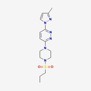 3-(3-methyl-1H-pyrazol-1-yl)-6-[4-(propane-1-sulfonyl)piperazin-1-yl]pyridazine