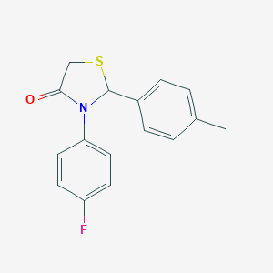 molecular formula C16H14FNOS B500653 3-(4-Fluorophenyl)-2-(4-methylphenyl)-1,3-thiazolidin-4-one 