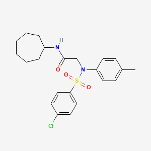 N~2~-[(4-chlorophenyl)sulfonyl]-N~1~-cycloheptyl-N~2~-(4-methylphenyl)glycinamide