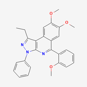 molecular formula C27H25N3O3 B5006559 1-ethyl-7,8-dimethoxy-5-(2-methoxyphenyl)-3-phenyl-3H-pyrazolo[3,4-c]isoquinoline 