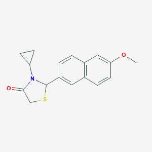 molecular formula C17H17NO2S B500660 3-Cyclopropyl-2-(6-methoxy-2-naphthyl)-1,3-thiazolidin-4-one 