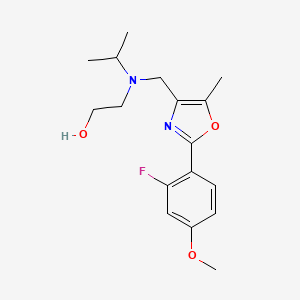 molecular formula C17H23FN2O3 B5006619 2-[{[2-(2-fluoro-4-methoxyphenyl)-5-methyl-1,3-oxazol-4-yl]methyl}(isopropyl)amino]ethanol 