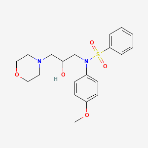 molecular formula C20H26N2O5S B5006659 N-[2-hydroxy-3-(4-morpholinyl)propyl]-N-(4-methoxyphenyl)benzenesulfonamide 