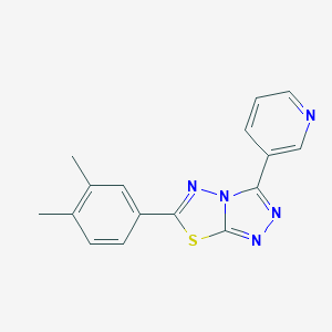 molecular formula C16H13N5S B500668 6-(3,4-Dimethylphenyl)-3-(3-pyridinyl)[1,2,4]triazolo[3,4-b][1,3,4]thiadiazole 