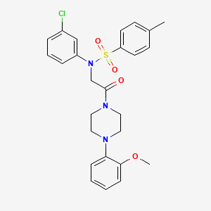 molecular formula C26H28ClN3O4S B5006694 N-(3-chlorophenyl)-N-{2-[4-(2-methoxyphenyl)-1-piperazinyl]-2-oxoethyl}-4-methylbenzenesulfonamide 