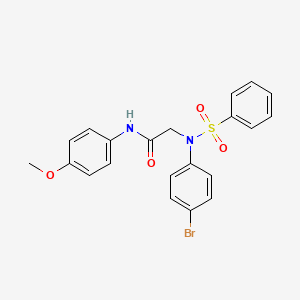 molecular formula C21H19BrN2O4S B5006699 N~2~-(4-bromophenyl)-N~1~-(4-methoxyphenyl)-N~2~-(phenylsulfonyl)glycinamide 