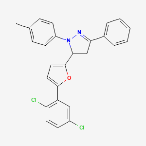 molecular formula C26H20Cl2N2O B5006704 5-[5-(2,5-dichlorophenyl)furan-2-yl]-1-(4-methylphenyl)-3-phenyl-4,5-dihydro-1H-pyrazole 