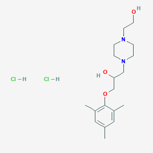 molecular formula C18H32Cl2N2O3 B5006711 1-[4-(2-Hydroxyethyl)piperazin-1-yl]-3-(2,4,6-trimethylphenoxy)propan-2-ol;dihydrochloride 