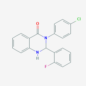 molecular formula C20H14ClFN2O B5006722 3-(4-Chlorophenyl)-2-(2-fluorophenyl)-1,2,3,4-tetrahydroquinazolin-4-one 