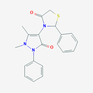 molecular formula C20H19N3O2S B500673 3-(1,5-dimethyl-3-oxo-2-phenyl-2,3-dihydro-1H-pyrazol-4-yl)-2-phenyl-1,3-thiazolidin-4-one CAS No. 125298-50-2