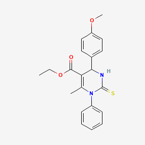 molecular formula C21H22N2O3S B5006771 ETHYL 4-(4-METHOXYPHENYL)-6-METHYL-1-PHENYL-2-SULFANYLIDENE-1,2,3,4-TETRAHYDROPYRIMIDINE-5-CARBOXYLATE CAS No. 5729-56-6