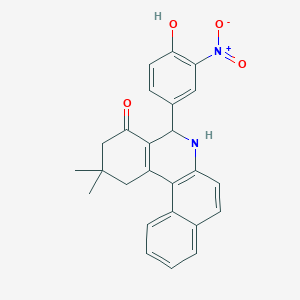 molecular formula C25H22N2O4 B5006791 5-(4-Hydroxy-3-nitrophenyl)-2,2-dimethyl-1H,2H,3H,4H,5H,6H-benzo[A]phenanthridin-4-one 