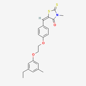 molecular formula C22H23NO3S2 B5006802 (5E)-5-[[4-[2-(3-ethyl-5-methylphenoxy)ethoxy]phenyl]methylidene]-3-methyl-2-sulfanylidene-1,3-thiazolidin-4-one 