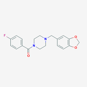 molecular formula C19H19FN2O3 B500681 1-(1,3-Benzodioxol-5-ylmethyl)-4-(4-fluorobenzoyl)piperazine 
