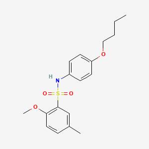 molecular formula C18H23NO4S B5006813 N-(4-butoxyphenyl)-2-methoxy-5-methylbenzene-1-sulfonamide 