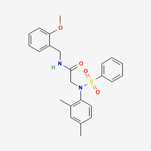 2-[N-(benzenesulfonyl)-2,4-dimethylanilino]-N-[(2-methoxyphenyl)methyl]acetamide