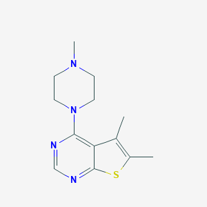 molecular formula C13H18N4S B500683 5,6-Dimethyl-4-(4-methyl-1-piperazinyl)thieno[2,3-d]pyrimidine CAS No. 315685-44-0