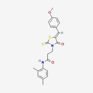 molecular formula C22H22N2O3S2 B5006831 N-(2,4-dimethylphenyl)-3-[5-(4-methoxybenzylidene)-4-oxo-2-thioxo-1,3-thiazolidin-3-yl]propanamide 