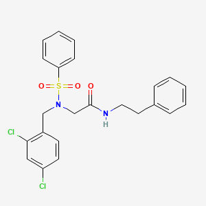 molecular formula C23H22Cl2N2O3S B5006840 N~2~-(2,4-dichlorobenzyl)-N-(2-phenylethyl)-N~2~-(phenylsulfonyl)glycinamide 