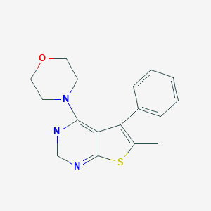 molecular formula C17H17N3OS B500685 4-{6-Methyl-5-phenylthieno[2,3-d]pyrimidin-4-yl}morpholine CAS No. 379248-97-2