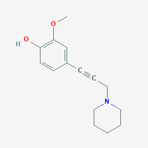 molecular formula C15H19NO2 B5006874 2-methoxy-4-[3-(1-piperidinyl)-1-propyn-1-yl]phenol 