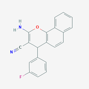 molecular formula C20H13FN2O B500689 2-amino-4-(3-fluorophenyl)-4H-benzo[h]chromene-3-carbonitrile 